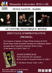 Sainte-Barbe : Spectacle Prose(s) par la Ligue d'Improvisation de Marcq-en-Baroeul. Le dimanche 4 décembre 2016 à LEWARDE. Nord.  16H00